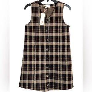 gb Girls Plaid Button-Front Dress – Size M (10/12) – NWT